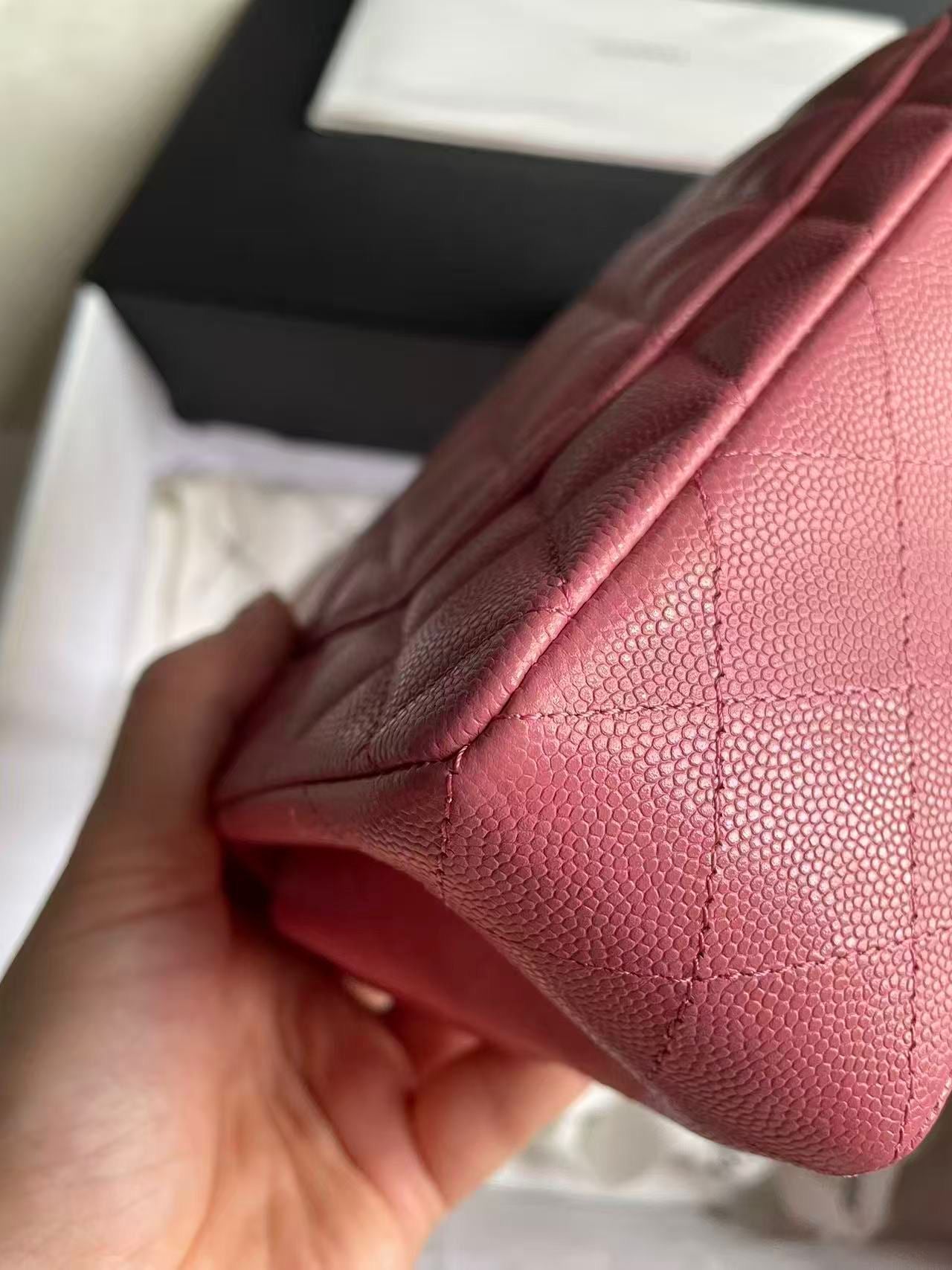 Pink Chanel small caviar double flapbag