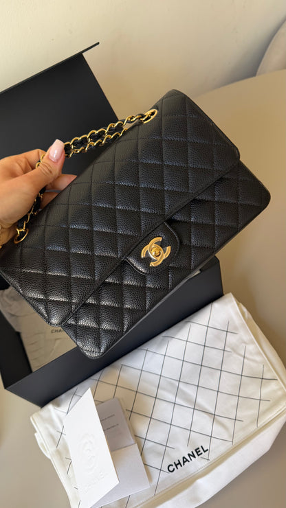 Chanel medium caviar classic double flapbag 2024 full set