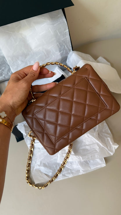 Chanel squared mini top handle new full set 2026