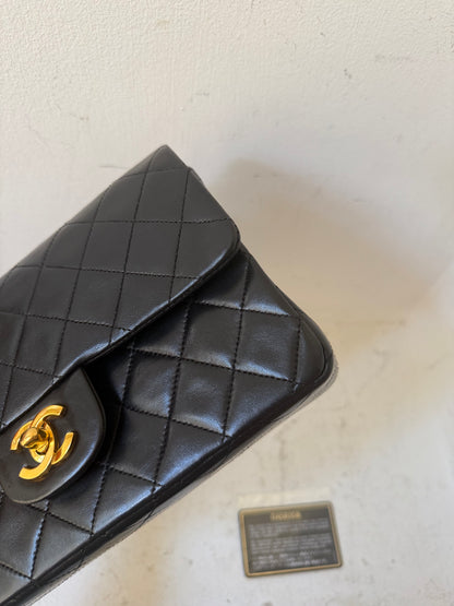 Chanel black small lambskin 0 series
