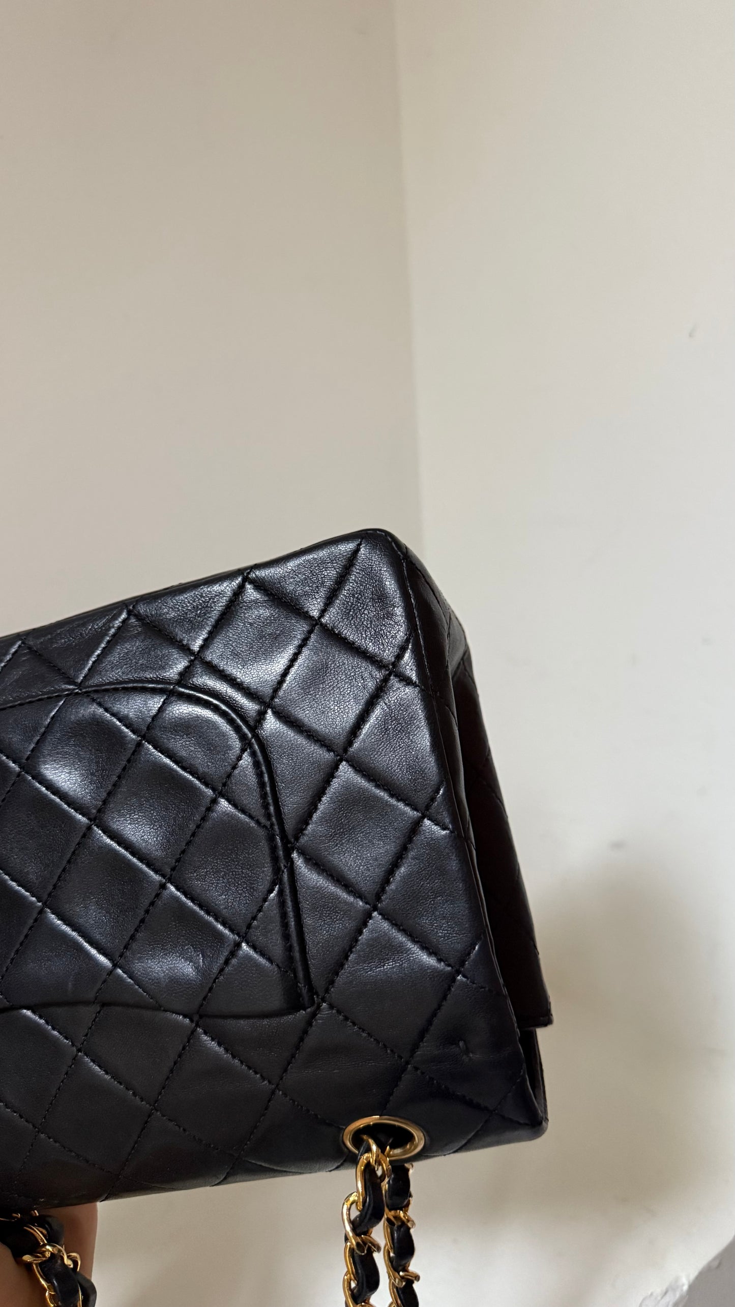 Chanel medium vintage lambskin double flapbag 1 series (1989-1991)