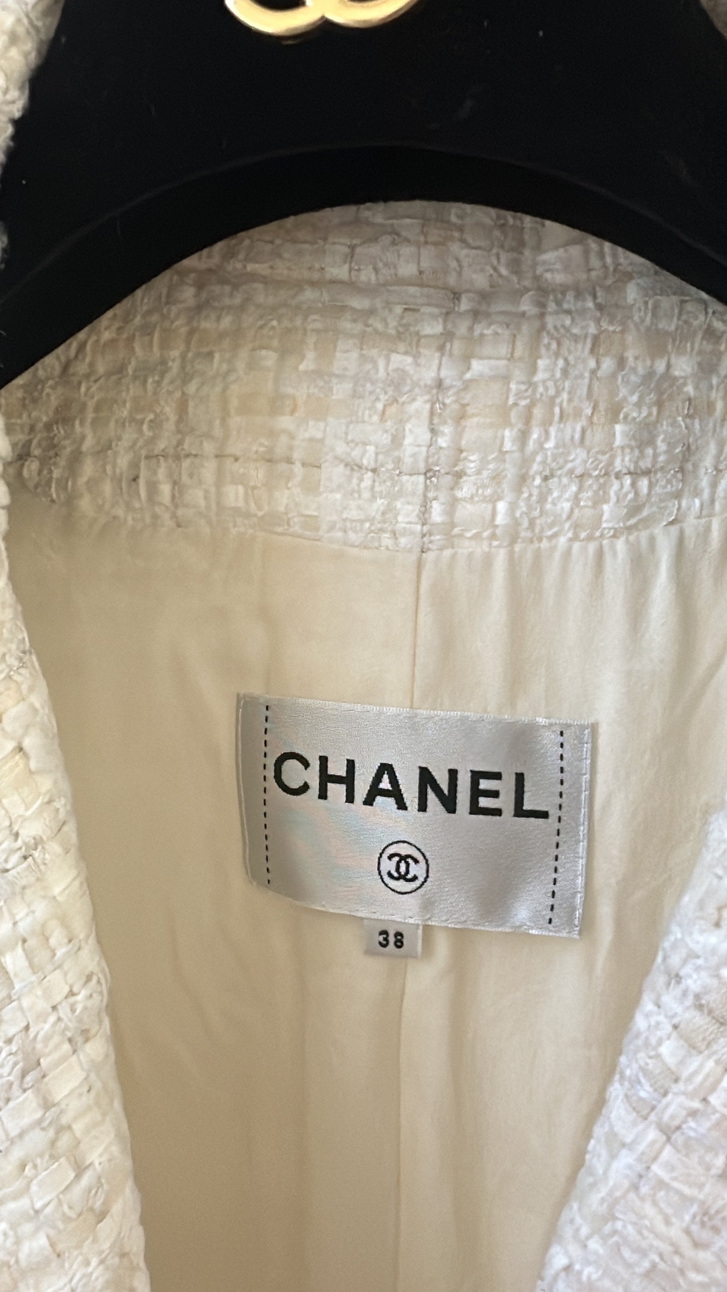 Chanel long tweed coat size 38