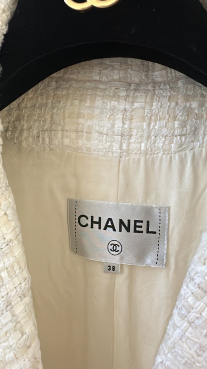 Chanel long tweed coat size 38