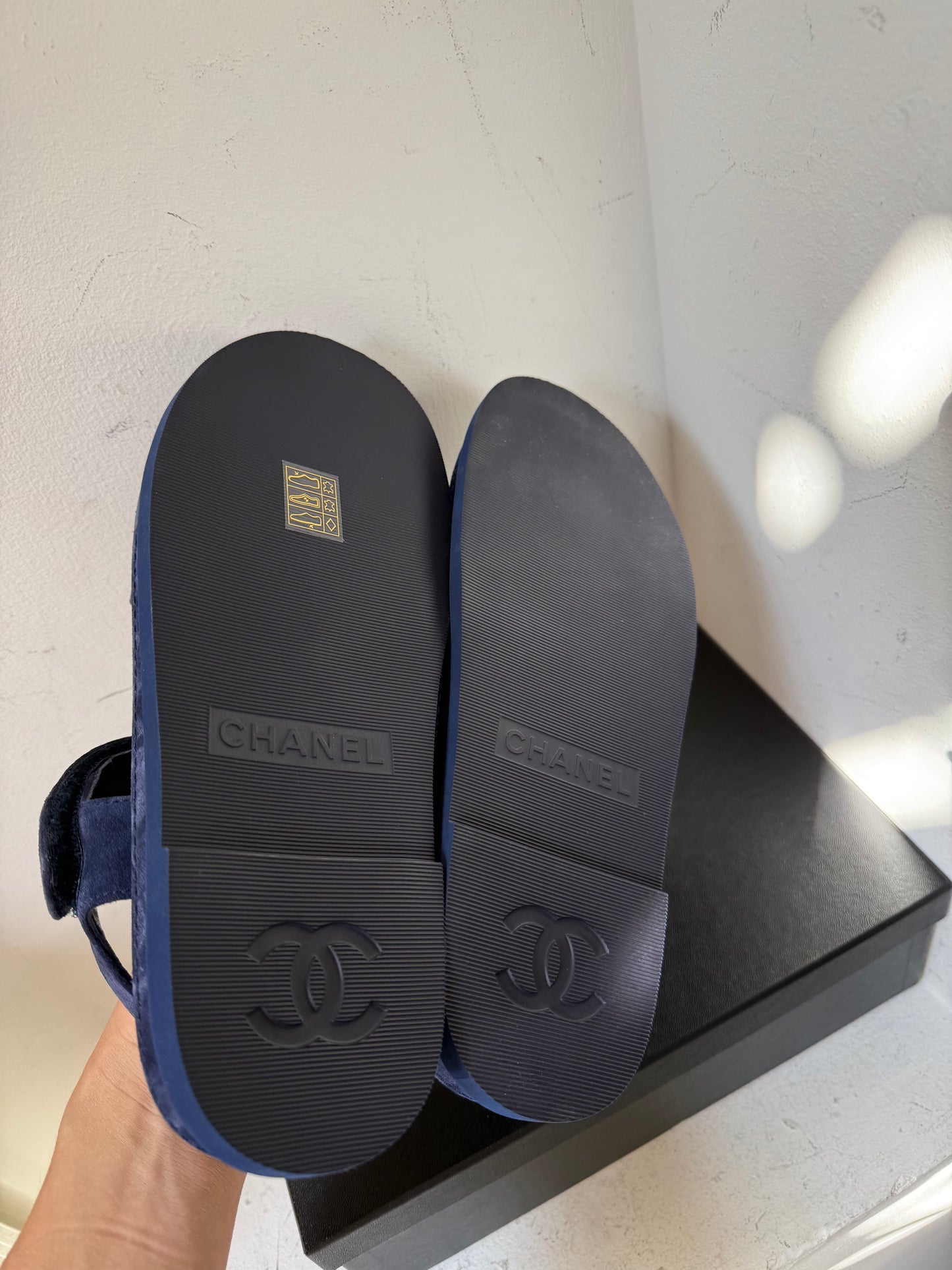 Chanel Navy suède sandals size 37