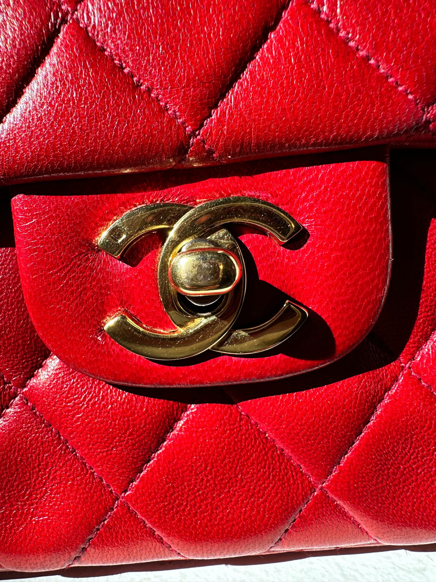 Chanel small flap bag red