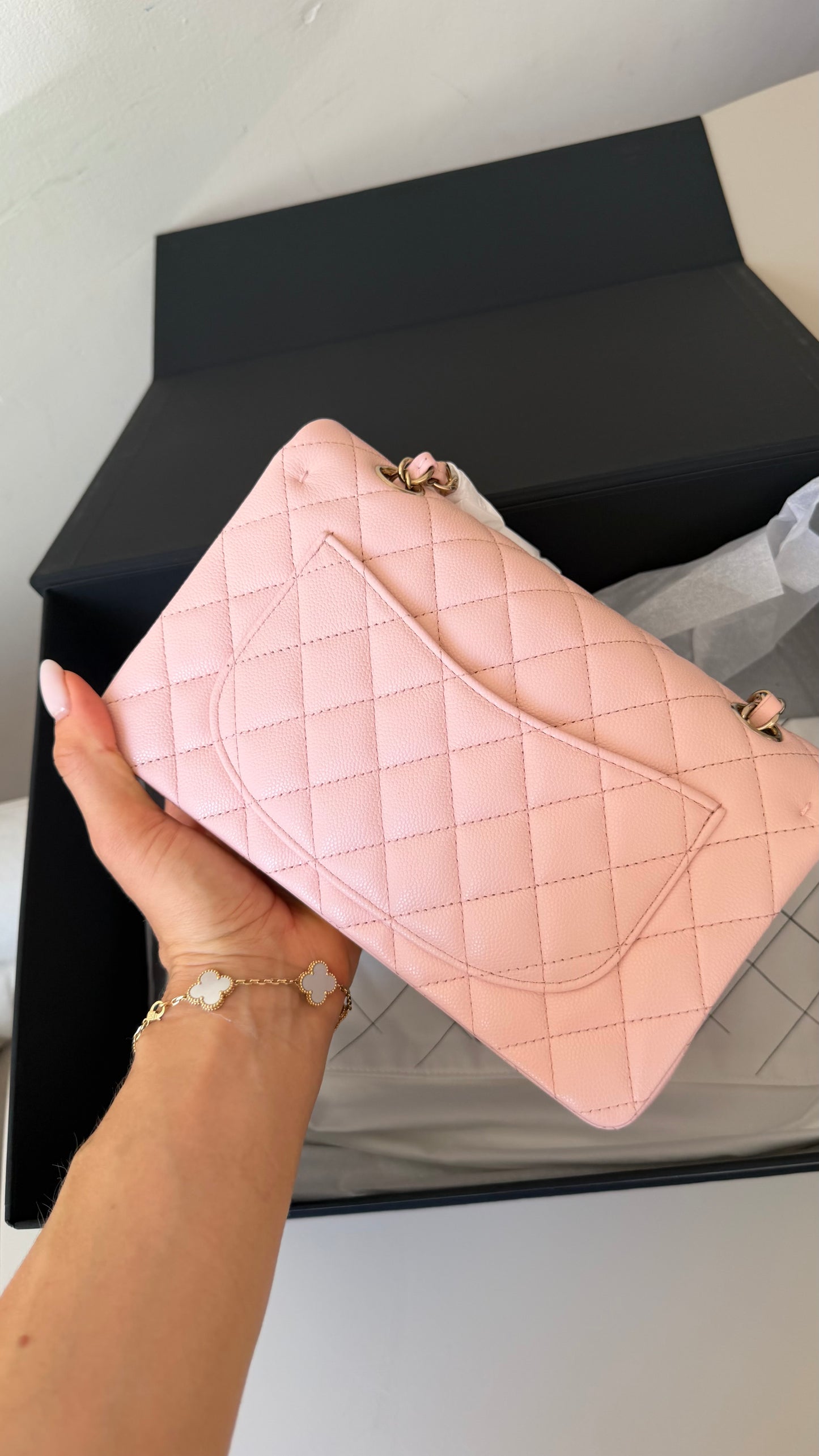Chanel pink caviar small with chip (2022-2026) and entrupy certificate