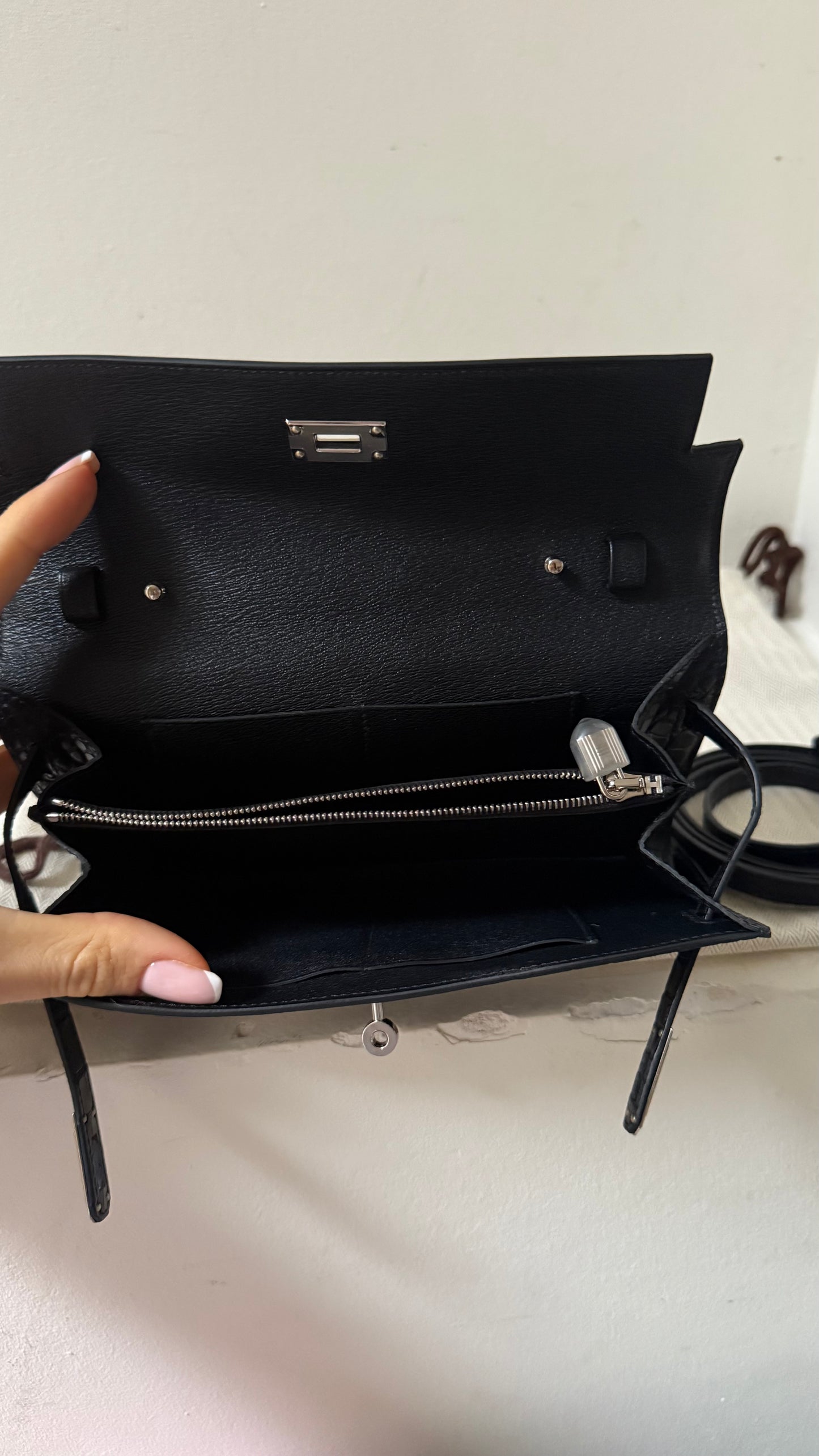 Hermes Kelly to go alligator matte