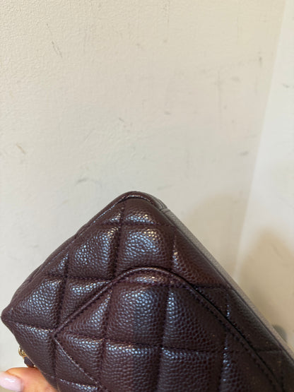 Chanel 24B caviar mini bag in burgundy