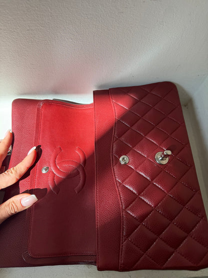 Chanel red caviar medium flapbag 15 serie