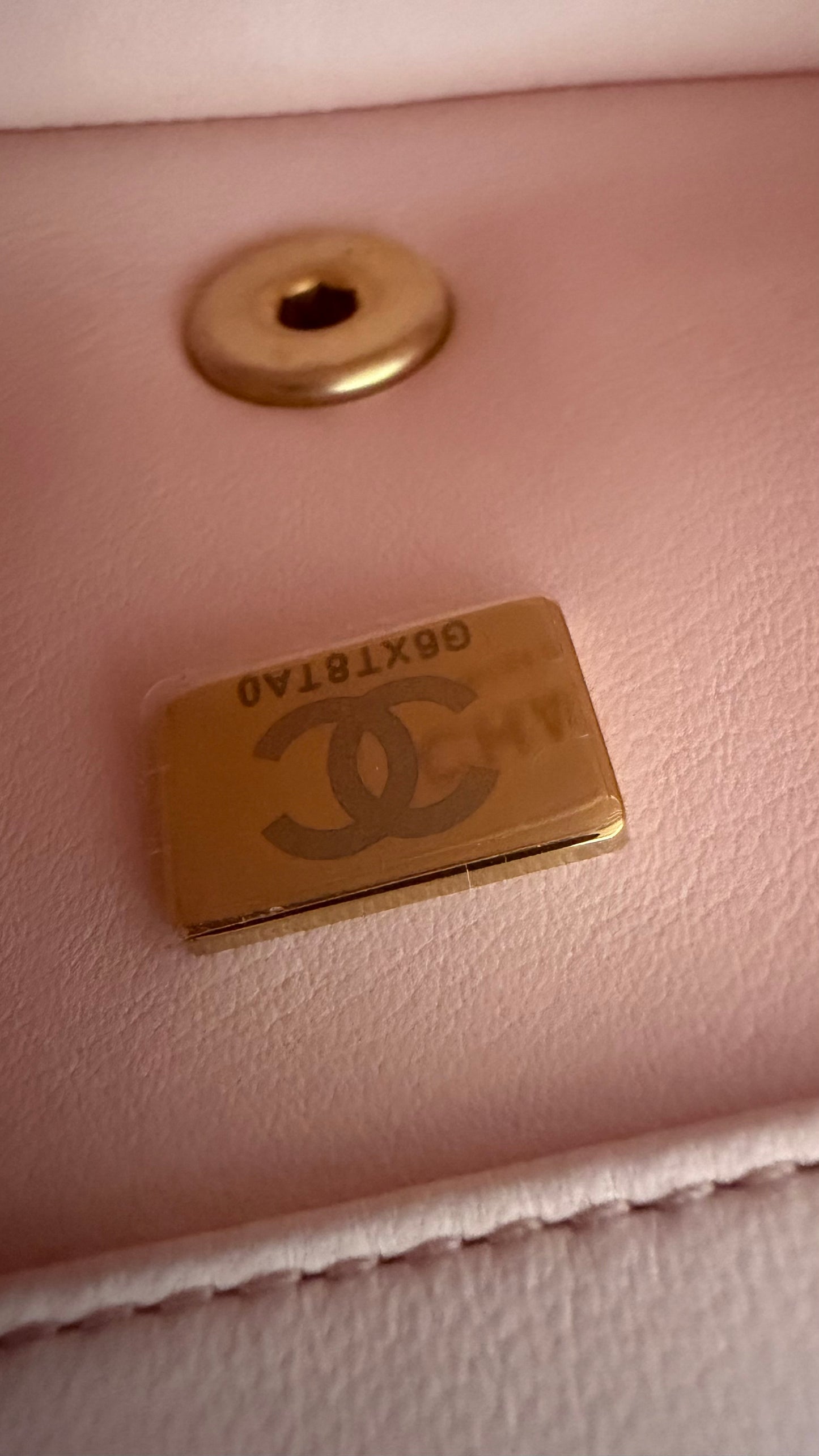 Chanel mini pink lambskin pearl crush