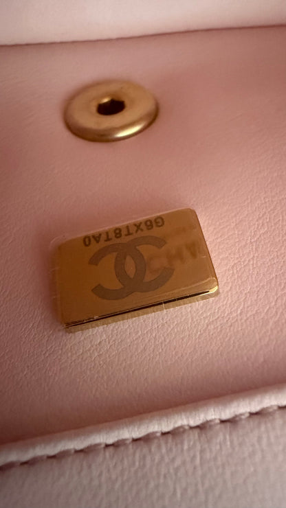 Chanel mini pink lambskin pearl crush