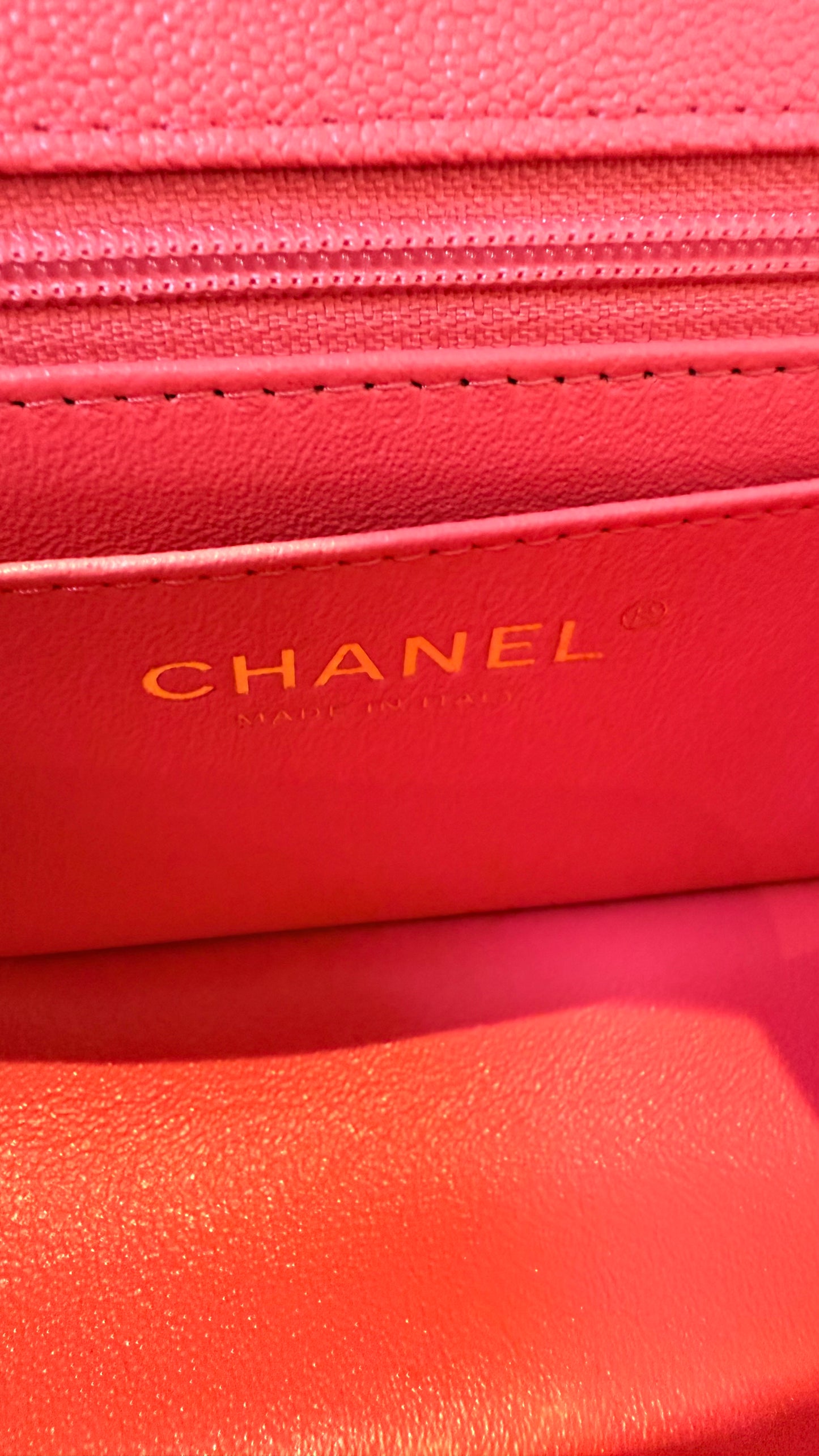 Chanel mini top handle pink caviar 31 serie (2021) full new set