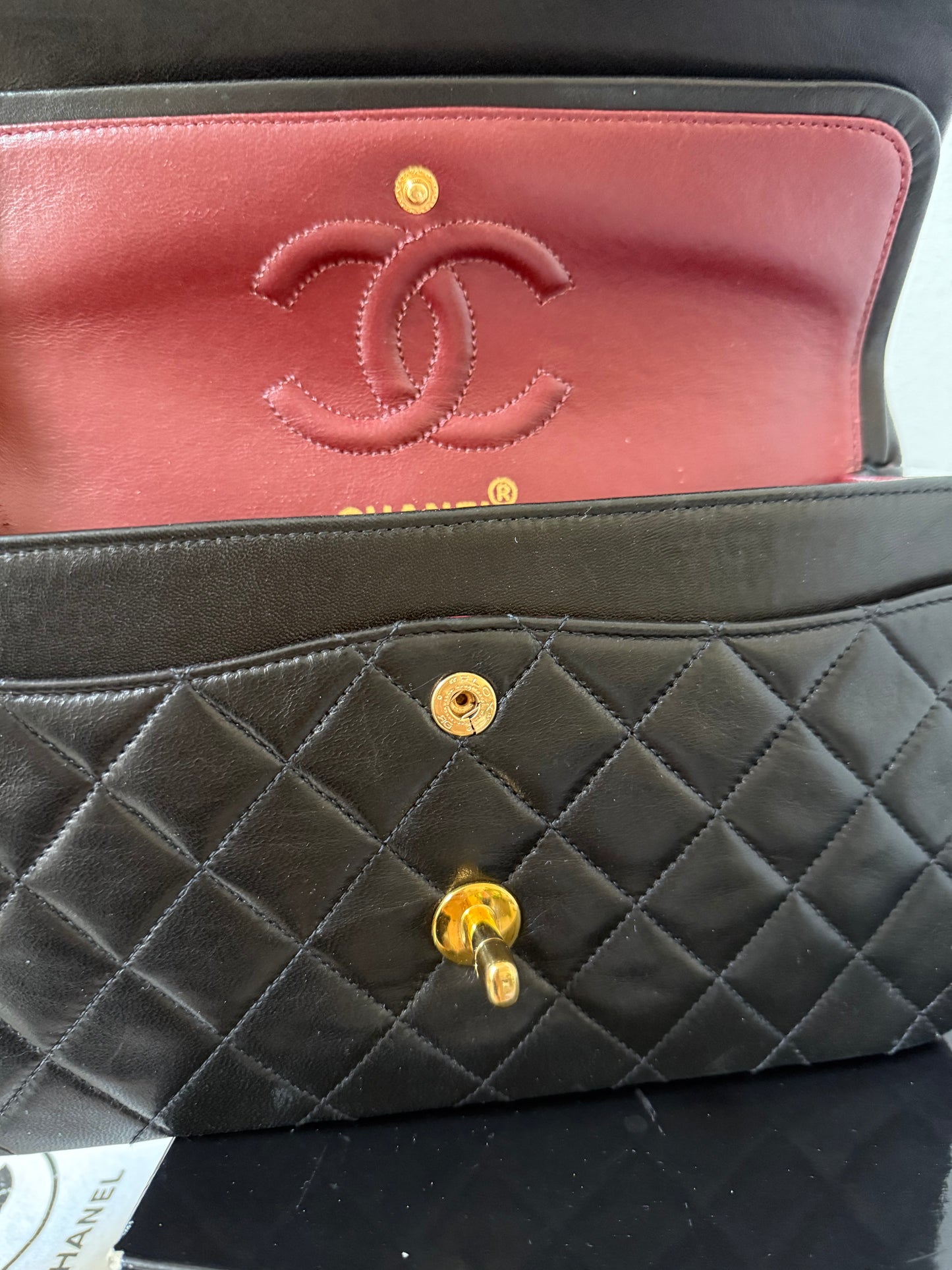 Chanel small classic flap 2 series (1991-1994) box, dustbag, card