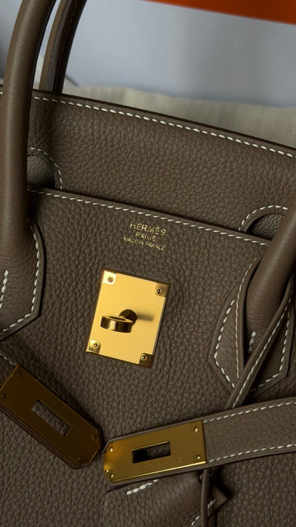 Hermes Birkin 30 etoupe Togo leather A stamp
