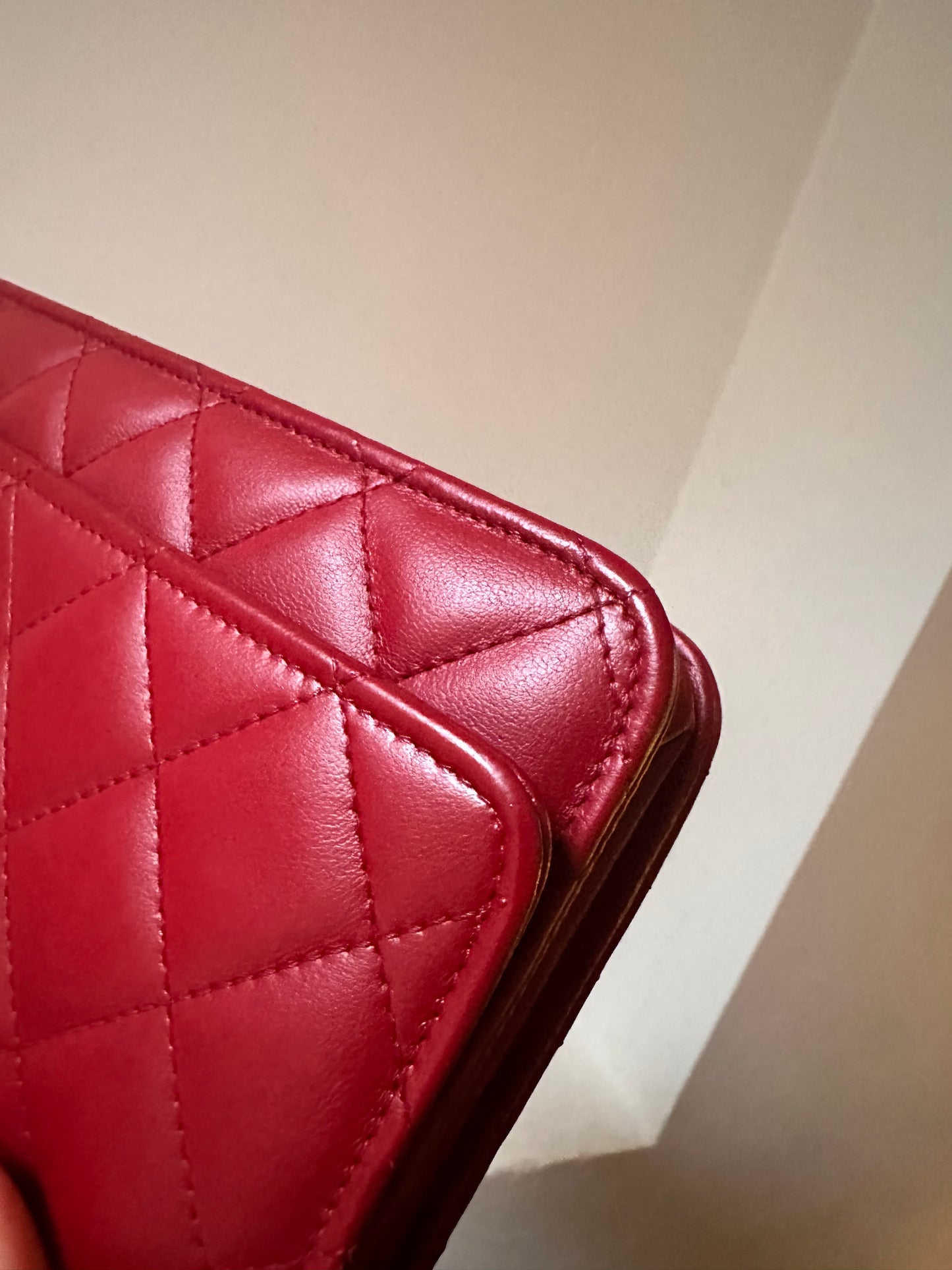 Chanel wallet on chain red 2014