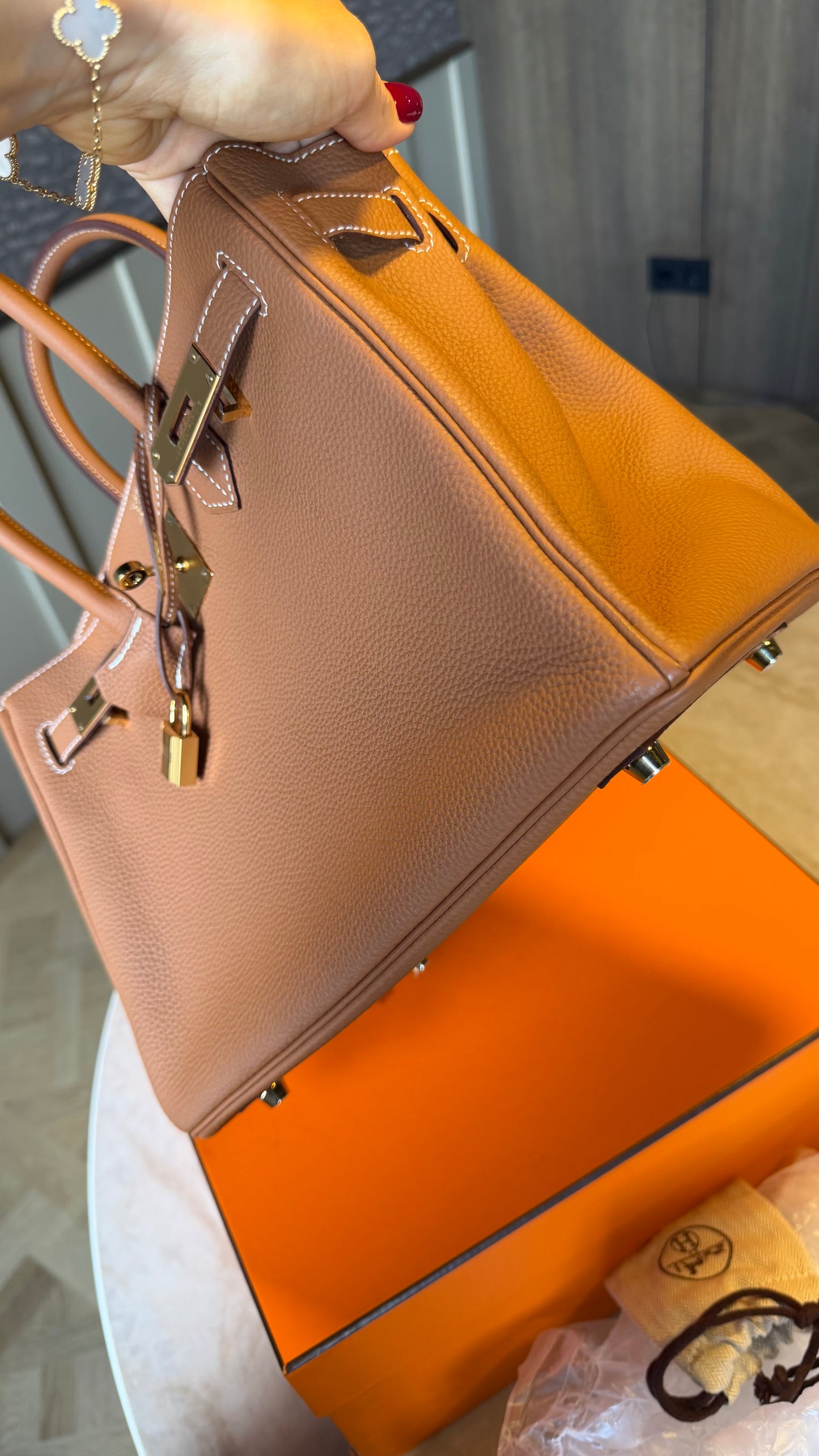 Birkin 30 gold togo gold hardware stamp Y