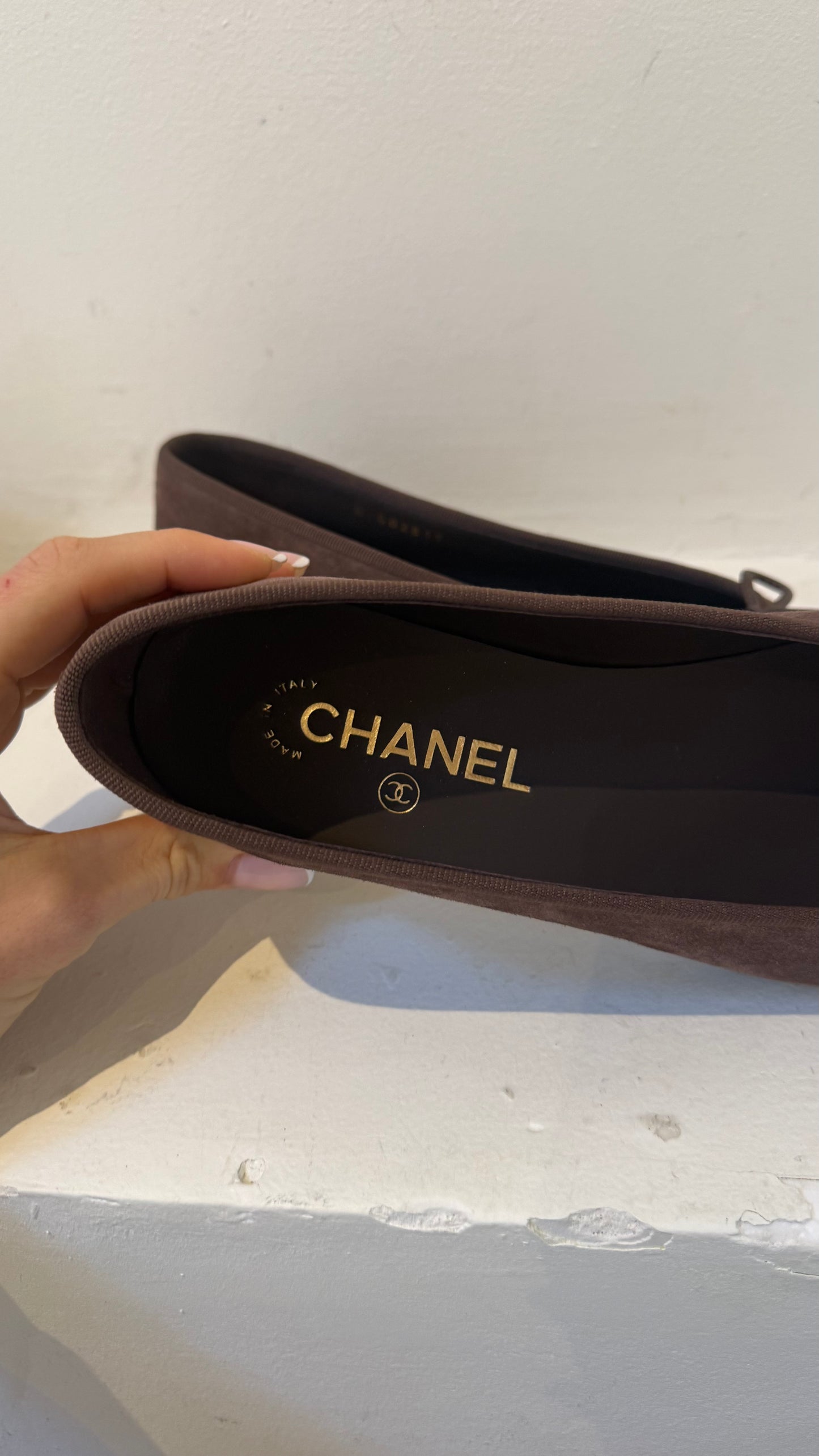 Chanel suede ballerina brown / black size 39