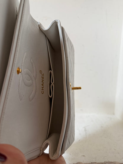 Chanel white small vintage lambskin