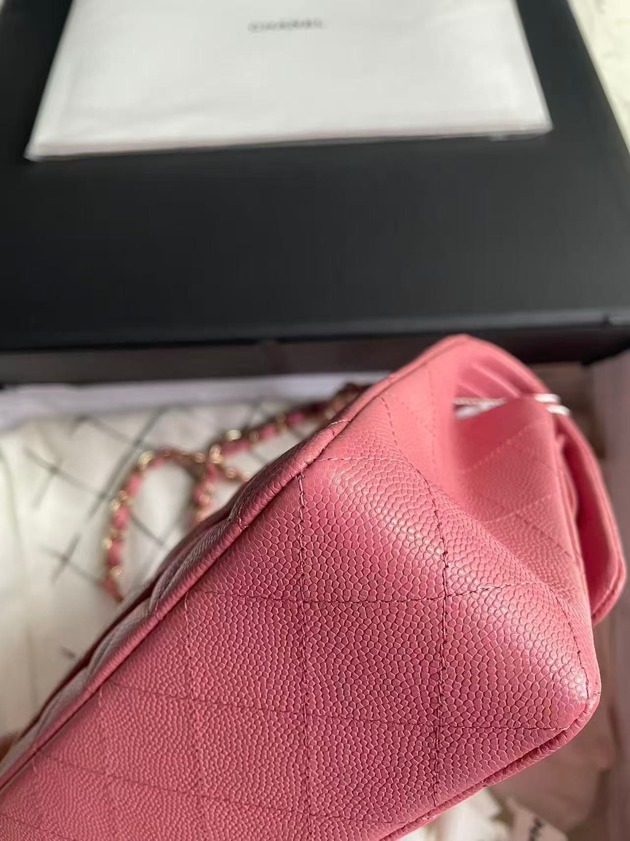 Pink Chanel small caviar double flapbag