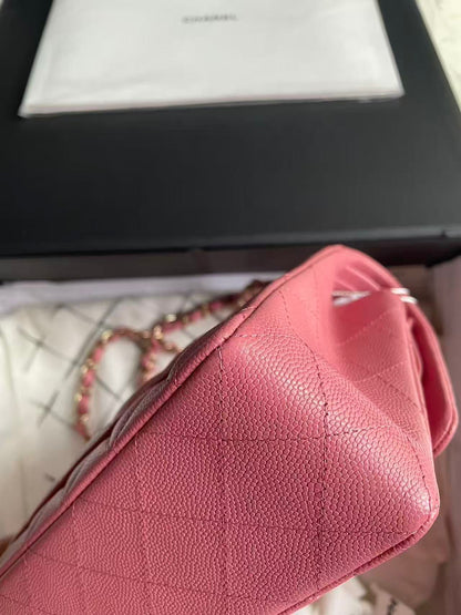 Pink Chanel small caviar double flapbag