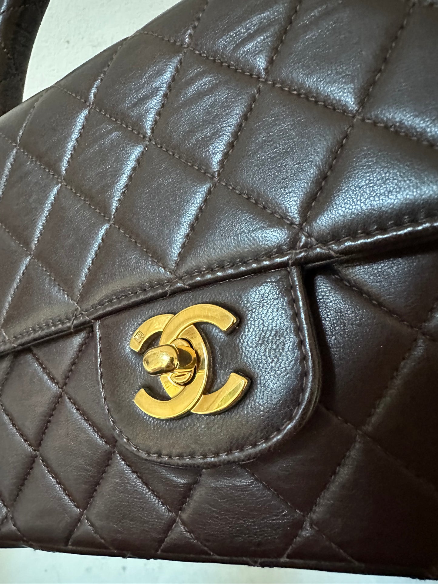 Chanel vintage Kelly chocolate brown