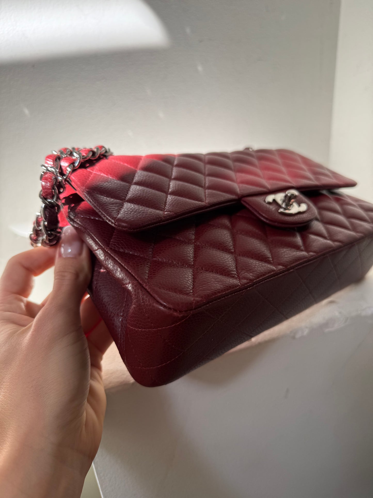 Chanel red caviar medium flapbag 15 serie