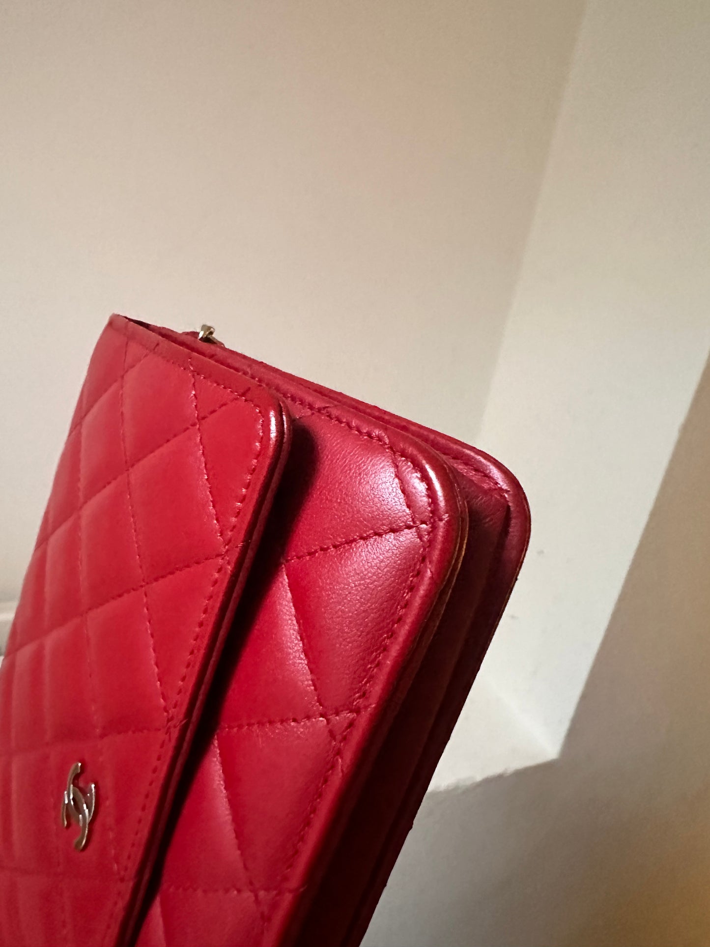 Chanel wallet on chain red 2014