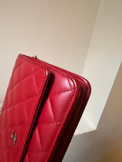 Chanel wallet on chain red 2014