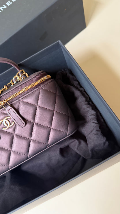 Chanel burgundy vanity case - new - dustbag box