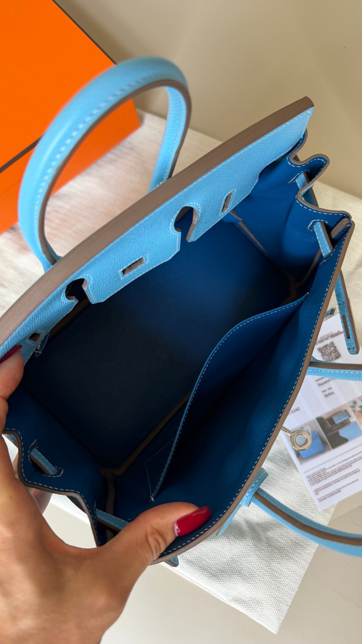 Hermes Birkin 25 blue Candy epsom - limited edition 2011