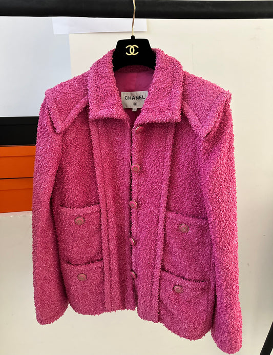 Chanel pink tweed blazer 2020 cruise