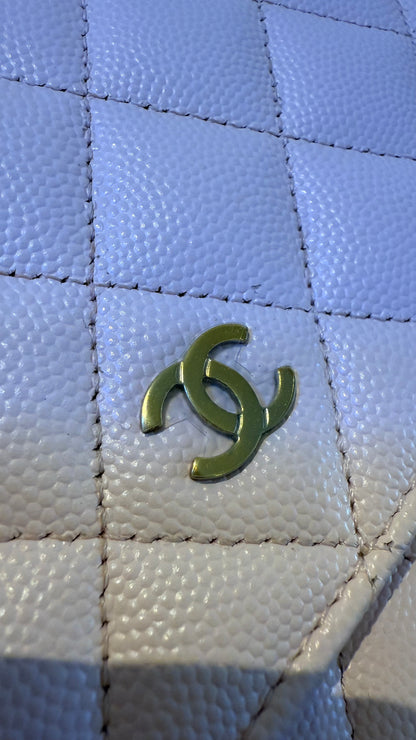 Chanel wallet on chain baby pink caviar with chip