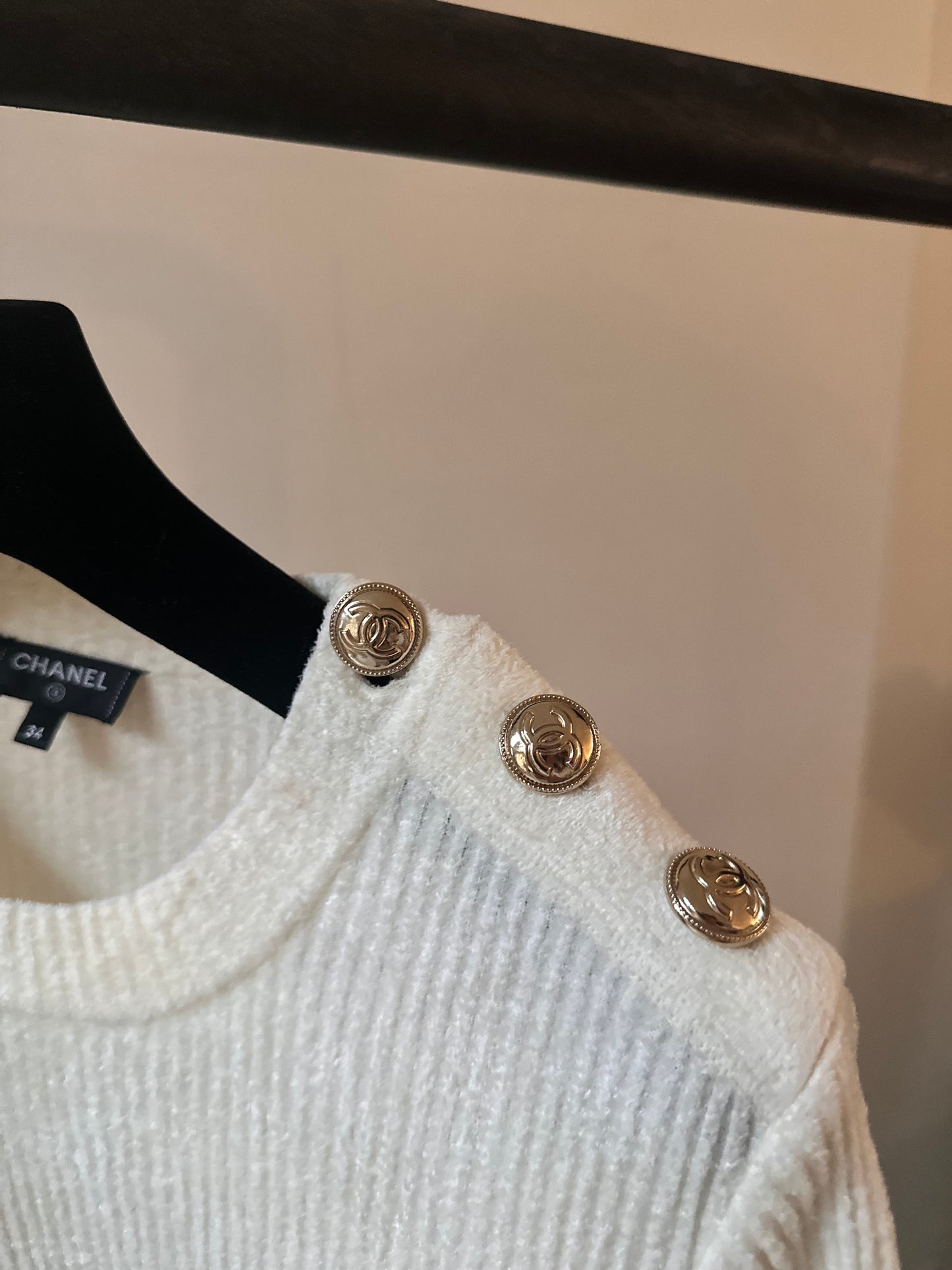 Chanel white/black cashmere dress size 34