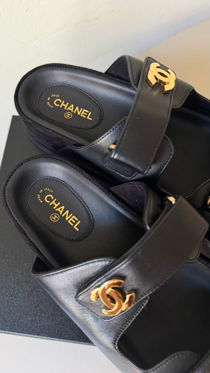 Chanel sad sandal zwart 39
