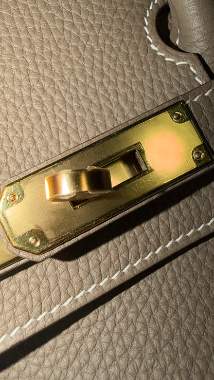 Hermes Birkin 30 etoupe with gold hardware - D stamp full set