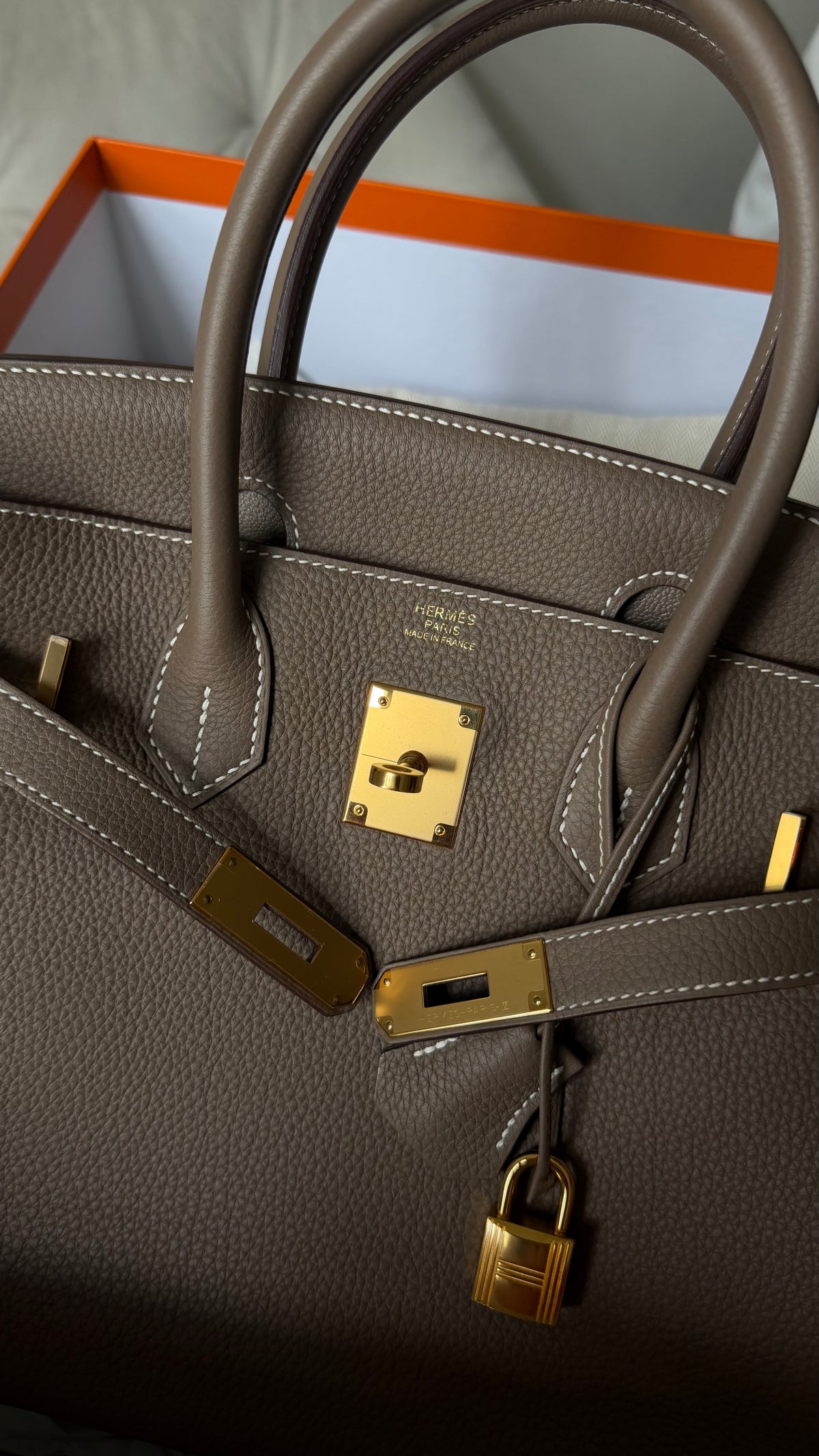 Hermes Birkin 30 etoupe Togo leather A stamp