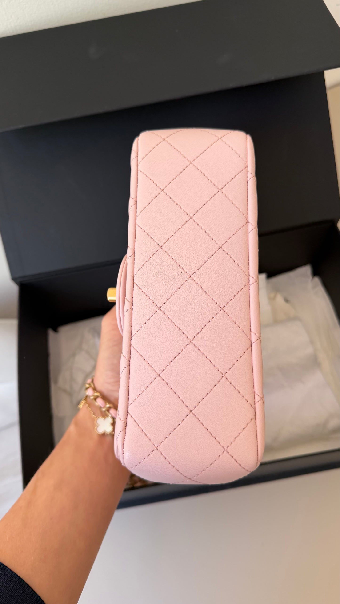 Chanel mini pink lambskin pearl crush