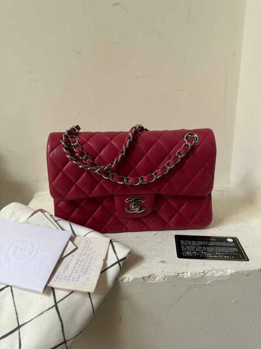Chanel pink small flap bag 2018