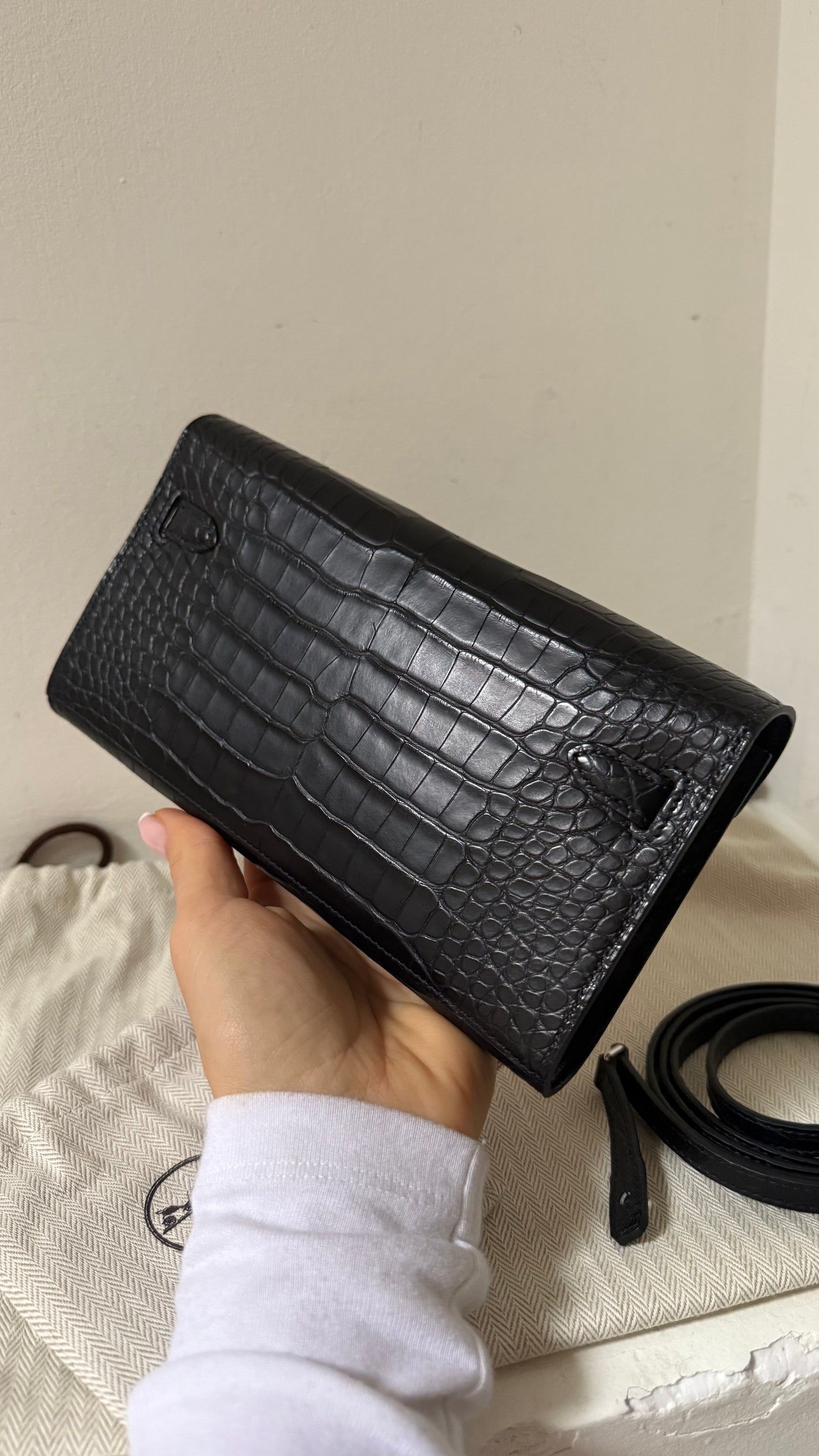 Hermes Kelly to go alligator matte