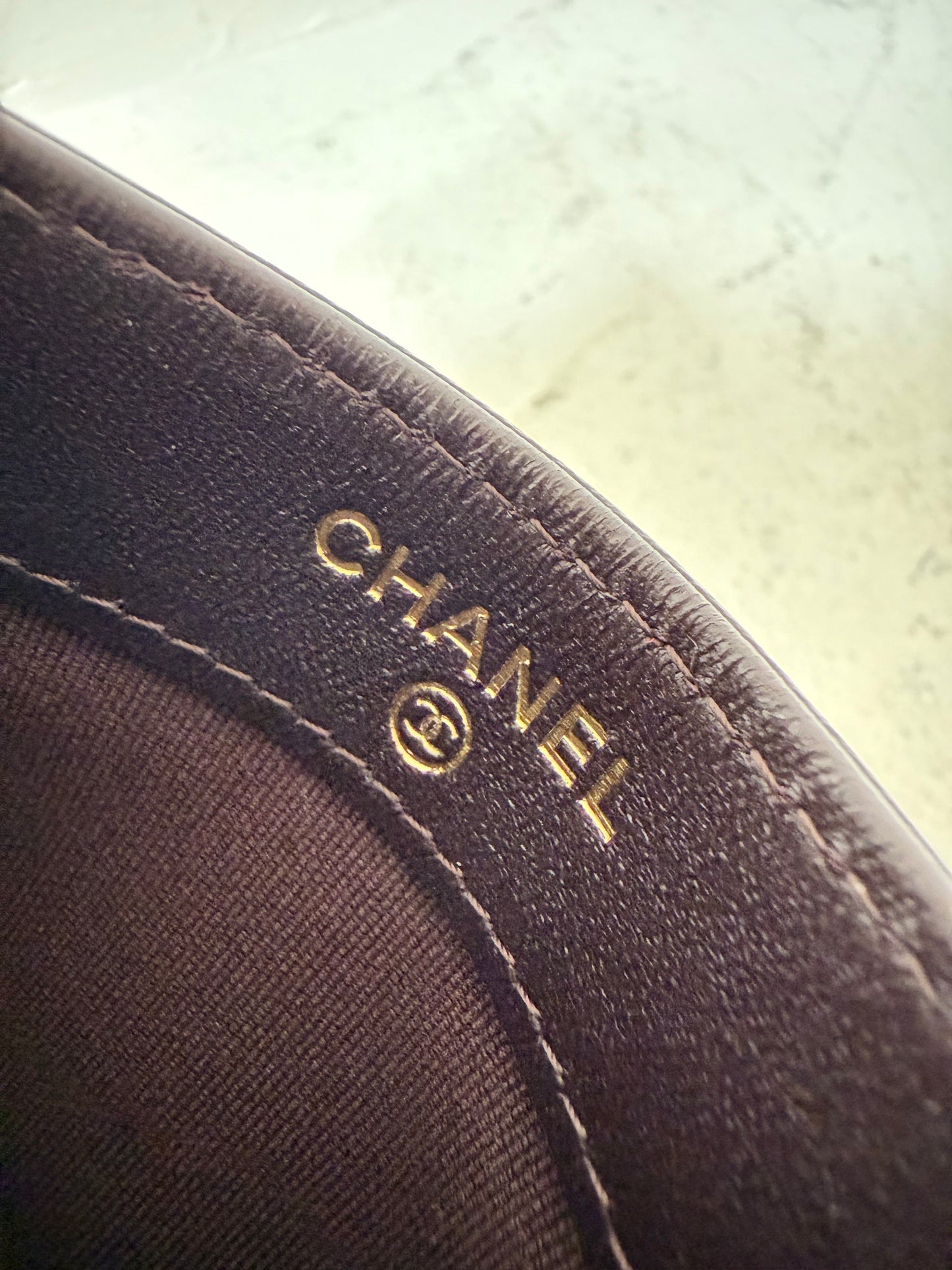 Chanel purple/ aubergine card holder new