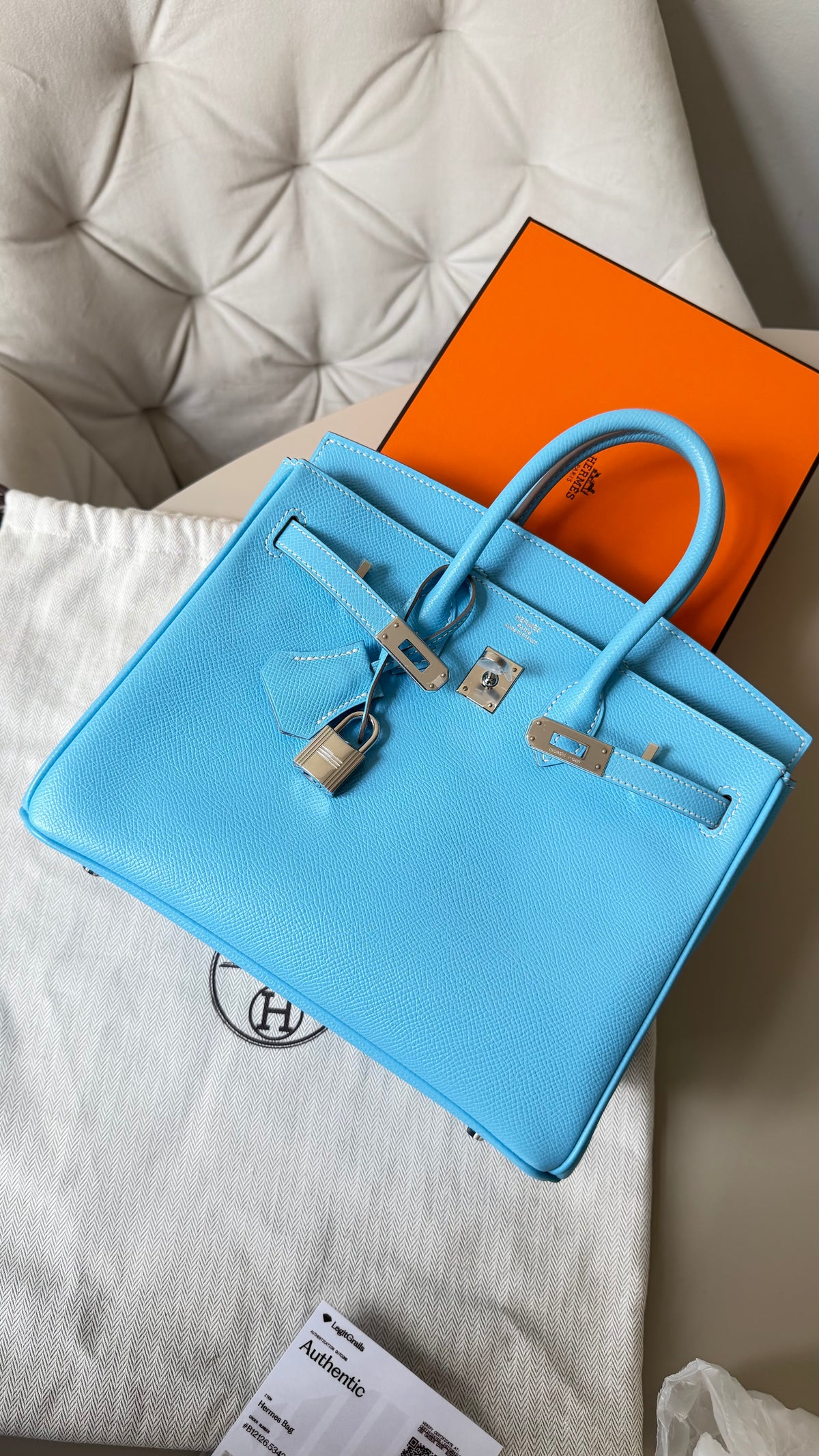 Hermes Birkin 25 blue Candy epsom - limited edition 2011