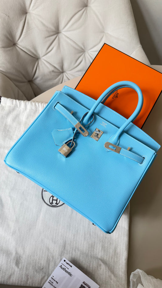 Hermes Birkin 25 blue Candy epsom - limited edition 2011