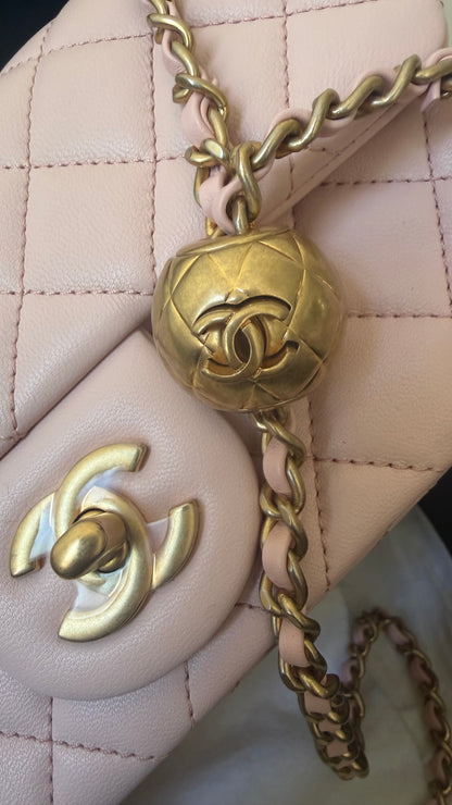 Chanel mini pink lambskin pearl crush