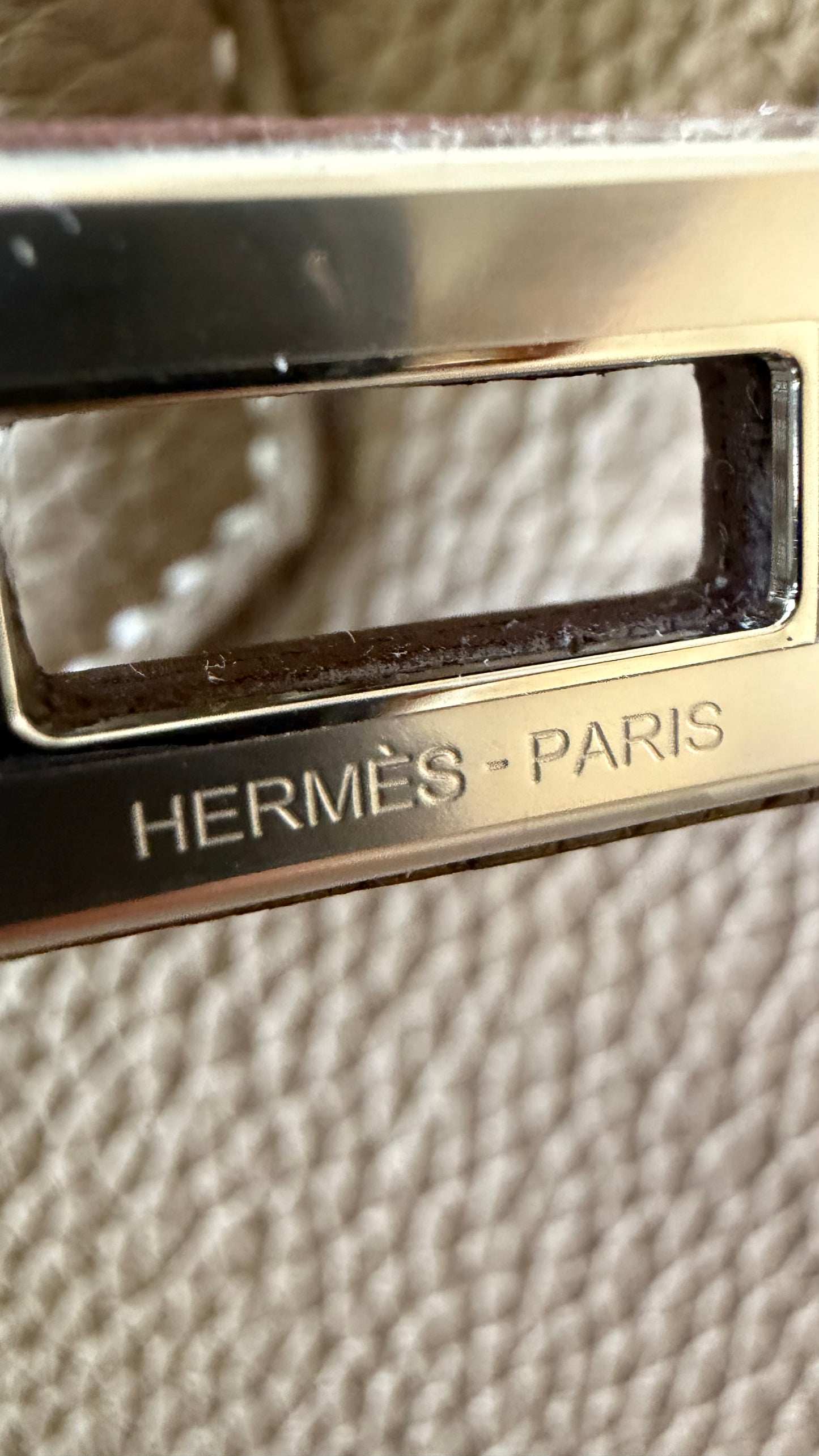 Hermes Birkin 25 etoupe togo leather palladium hardware stamp G