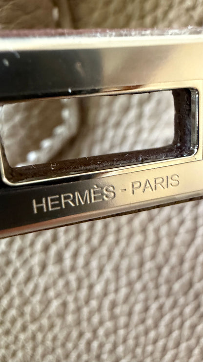 Hermes Birkin 25 etoupe togo leather palladium hardware stamp G