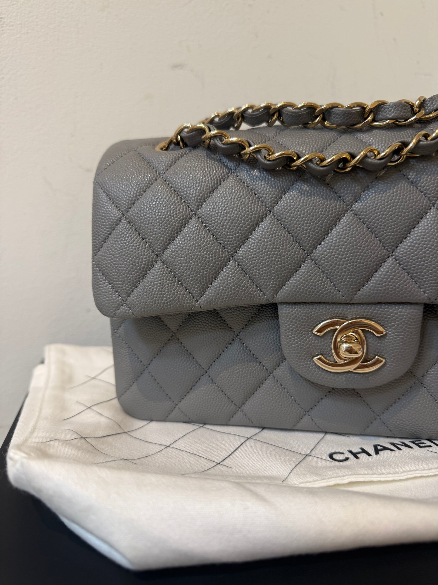 Chanel small caviar grey 2022 full set incl invoice