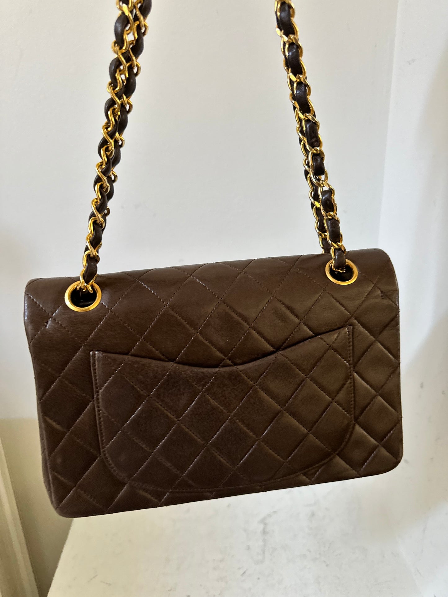 Chanel small chocolate vintage flap bag