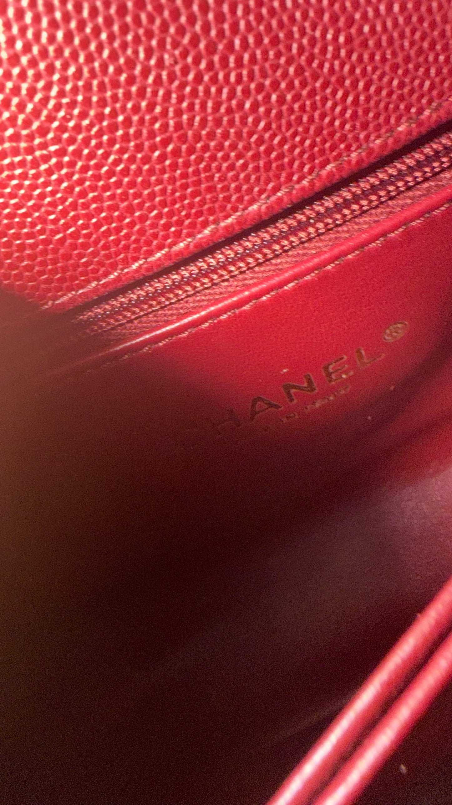 Chanel small Coco top handle burgundy caviar with chip