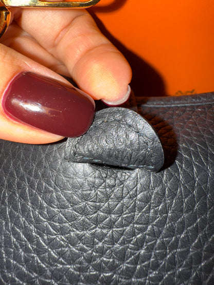 Hermes mini Evelyne black with gold hardware