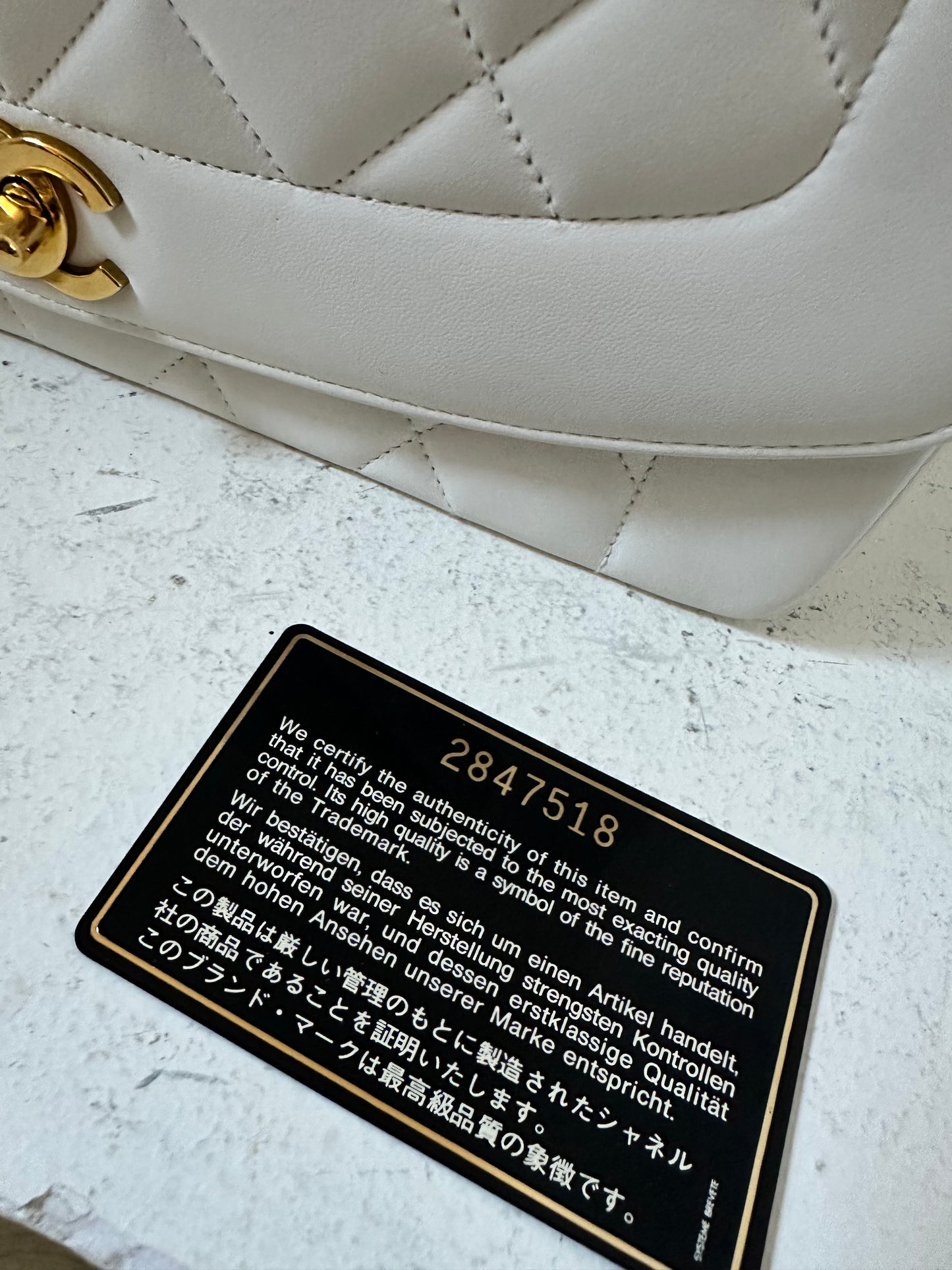 Chanel Diana white medium flap bag